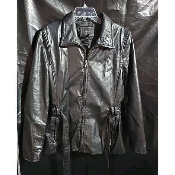 Cole Brook Jackets & Blazers - Colebrook~Classic~Leather Jacket ~Womens Size Large~ Zip-up & Tie~ Pockets GUC